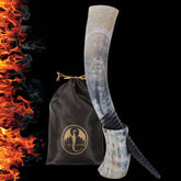 Viking Drinking Horn with Stand and Engraved ( Valknut )